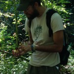 Marc looking at a bolete